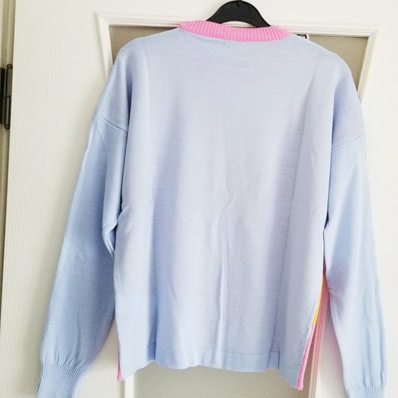 🐻Kawaii Lolita Pastel Teddy Light Blue Sweater - Picture 4 of 4